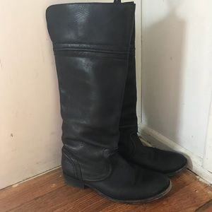 GUC Black Frye Leather Riding Boots
